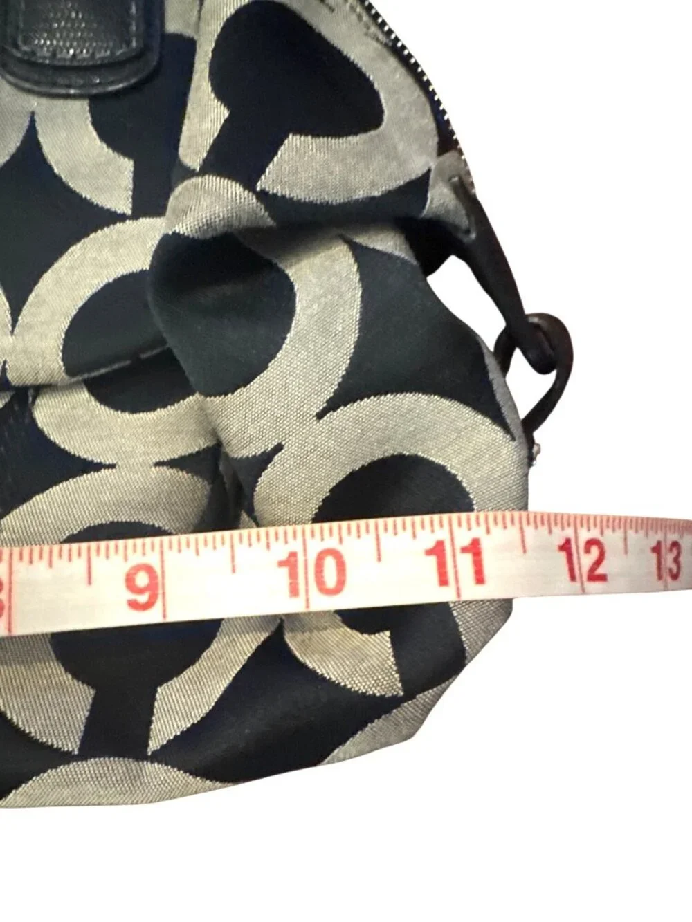 Coach Kristin 19329 Op Art Sateen Domed Satchel Black Cream Shoulder Bag Y2K
